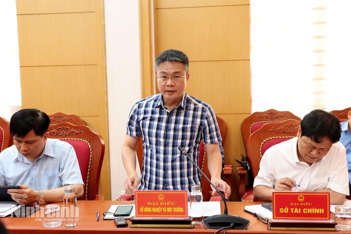 Đại diện lãnh đạo Sở Nông nghiệp và Môi trường phát biểu tại hội nghị.