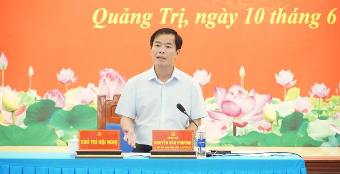 Đồng chí Nguyễn Văn Phương, Bí thư Tỉnh ủy phát biểu kết luận tại buổi làm việc - Ảnh: Q.V