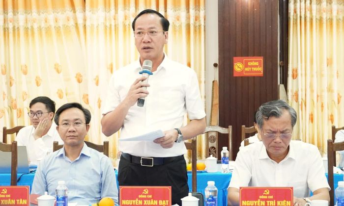 Đại biểu phát biểu tại buổi làm việc - Ảnh: Q.V