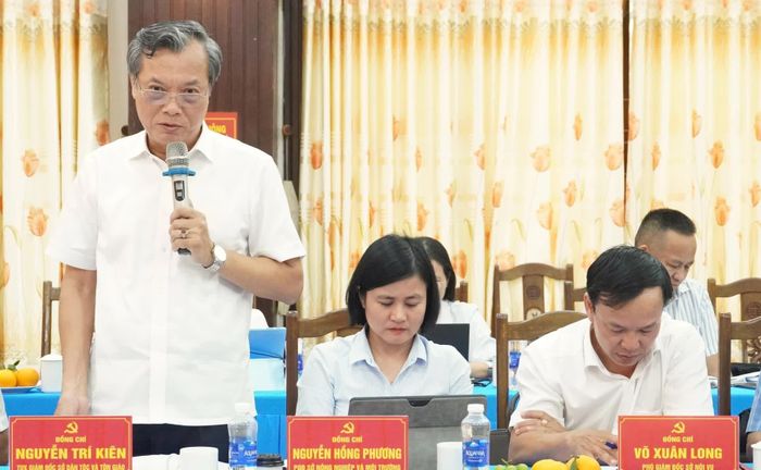 Đại biểu phát biểu tại buổi làm việc - Ảnh: Q.V