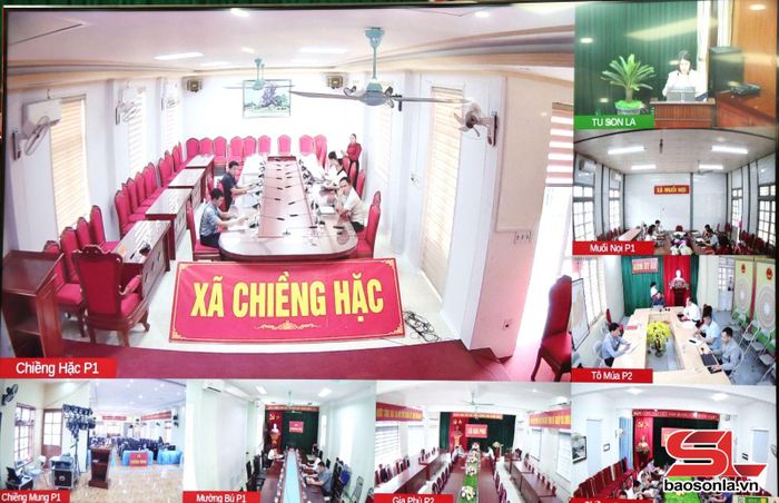 Hội nghị được tổ chức trực tuyến đến điểm cầu 71 xã, phường trong tỉnh.