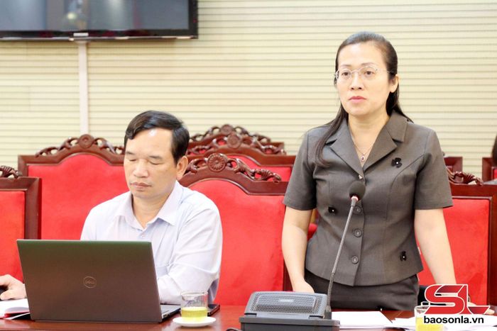 Lãnh đạo Sở Tài chính phát biểu tại buổi làm việc.
