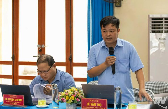 Đại biểu phát biểu tại buổi khảo sát.