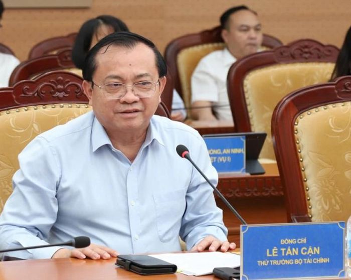Thứ trưởng Bộ Tài chính Lê Tấn Cận phát biểu tại Hội nghị. Ảnh: Đức Minh