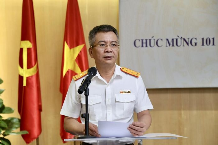 Cục trưởng Cục Thuế Mai Xuân Thành phát biểu tại buổi gặp mặt. Ảnh Đức Minh