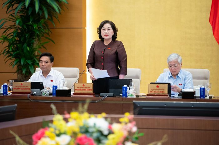 Phó Chủ tịch Quốc hội Nguyễn Thị Hồng điều hành phiên họp