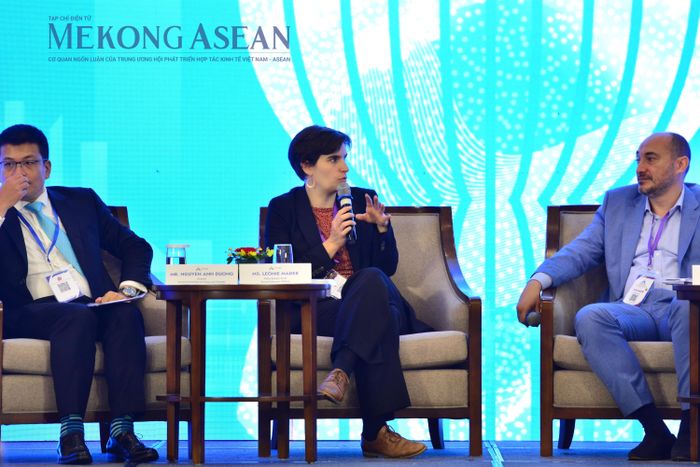Chuyên gia về AI thuộc Quỹ KAS (Đức) Leonie Mader. Ảnh: Lê Hồng Nhung - Mekong ASEAN