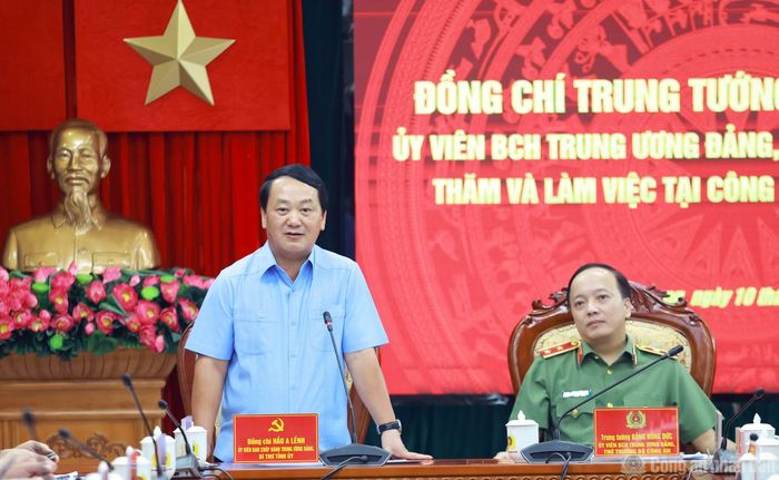 Bí thư Tỉnh ủy Hầu A Lềnh đánh giá cao những đóng góp của lực lượng Công an tỉnh Tuyên Quang.