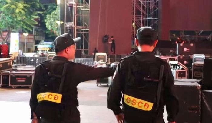 Các vị trí dọc phố đi bộ Nguyễn Huệ đều có mặt lực lượng CSCĐ.