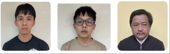 Ba bị can Huân, Huy và Ngọc.