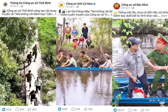 Video tuyên truyền do Công an xã Thới Bình phối hợp thực hiện được các fanpage Công an trong và ngoài tỉnh đăng tải mạnh mẽ trên mạng xã hội, thu hút hàng triệu lượt xem, tương tác.