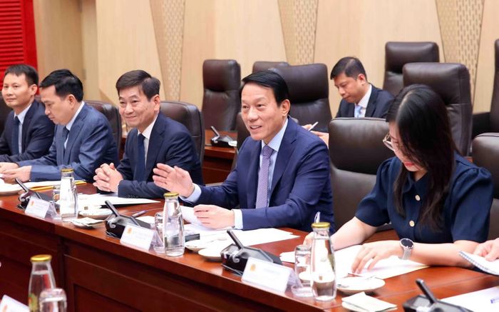 Bộ trưởng Lương Tam Quang phát biểu tại buổi làm việc.
