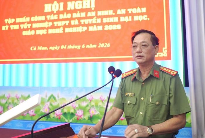 Đại tá Nguyễn Phúc Cường, Phó Giám đốc Công an tỉnh, Phó Trưởng Ban Chỉ đạo Kỳ thi tốt nghiệp THPT năm 2026 tỉnh Cà Mau.