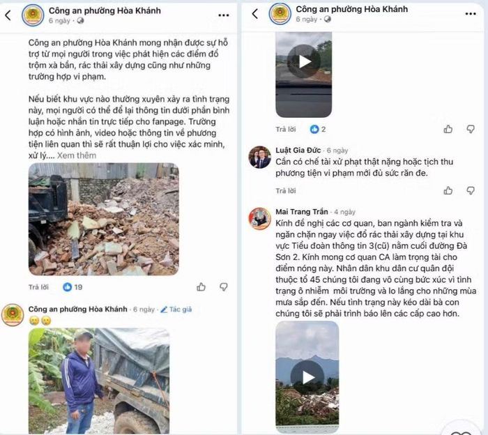 Với gần 15.000 lượt theo dõi, trang Facebook của Công an phường Hòa Khánh đã trở thành “cánh tay nối dài” hiệu quả trong công tác tuyên truyền, kết nối thông tin giữa lực lượng Công an và người dân. Qua kênh này, nhiều phản ánh được tiếp nhận, xử lý kịp thời, góp phần phát hiện, ngăn chặn các hành vi đổ trộm rác thải, giữ gìn môi trường khu dân cư xanh – sạch – đẹp.