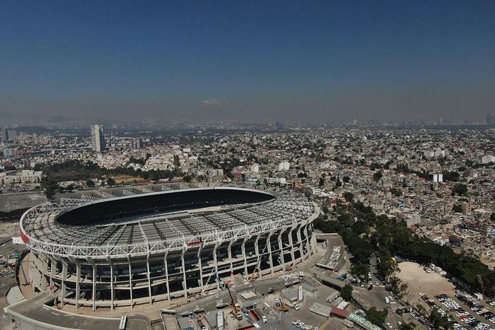 Sân vận động Azteca ở Thành phố Mexico, 100 ngày trước lễ khai mạc Giải vô địch bóng đá thế giới FIFA 2026. Ảnh: Associated Press.