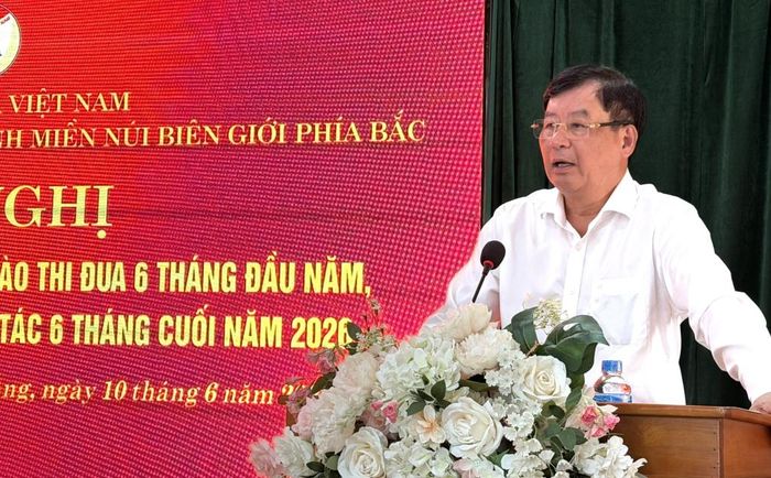 Đồng chí Trần Công Phàn, Phó Chủ tịch Thường trực Hội Luật gia Việt Nam phát biểu tại hội nghị