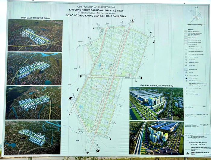 Sơ đồ tổ chức không gian kiến trúc cảnh quan KCN Bắc Hồng Lĩnh. Ảnh: hatinh.gov.vn