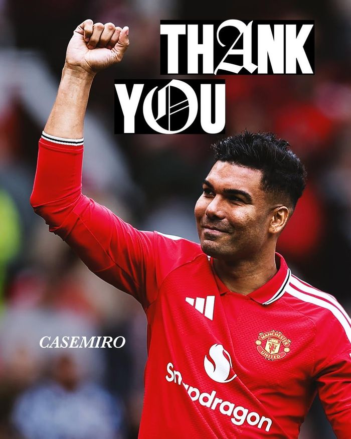 Casemiro rời Manchester United sau bốn mùa giải cống hiến đáng nhớ. Ảnh: Manchester United