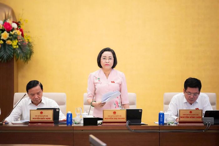 Phó Chủ tịch Quốc hội Nguyễn Thị Thanh phát biểu tại phiên họp