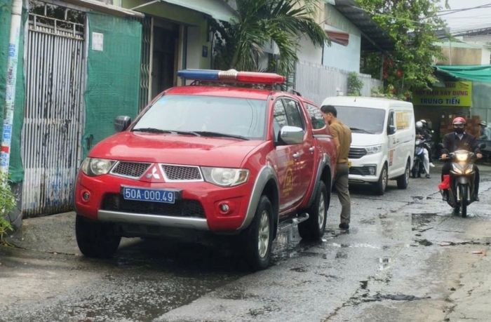 Xe Cảnh sát PCCC tại hiện trường vụ cháy