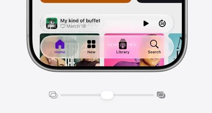 Tính năng thanh trượt mới cho phép người dùng tùy chỉnh độ trong suốt của Liquid Glass. Nguồn : Apple Newsroom