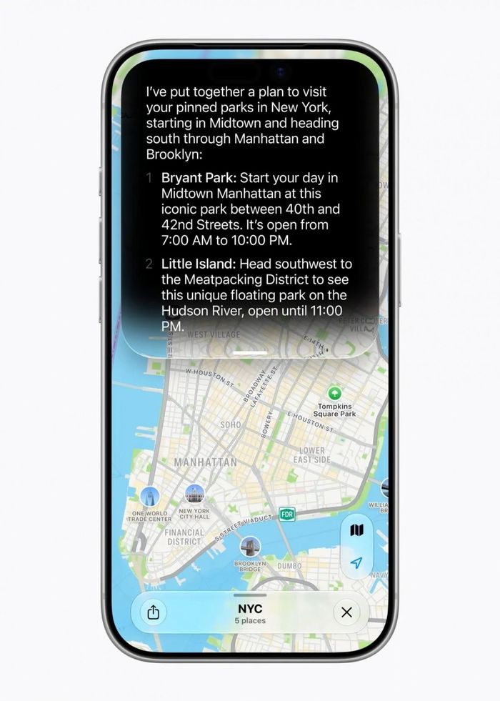 Trí tuệ nhân tạo Siri sử dụng ngữ cảnh cá nhân để chia sẻ thông tin cập nhật. Nguồn : Apple Newsroom
