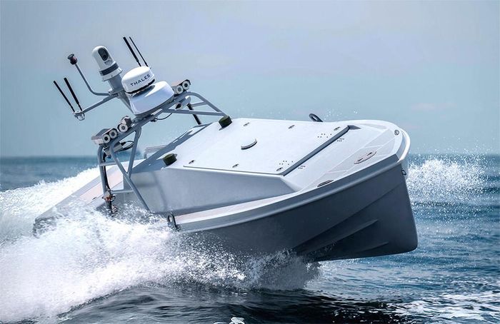 Hình ảnh cho thấy cấu hình cấu hình tốt nhất của tàu không lái Corsair USV từng được ghi nhận cho đến nay. Ảnh Saronic