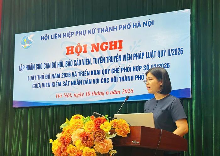 Báo cáo viên tại hội nghị. Ảnh: Bảo Lâm