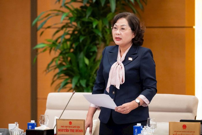 Phó Chủ tịch Quốc hội Nguyễn Thị Hồng kết luận phiên họp. Ảnh: media.quochoi.vn