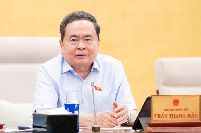 Chủ tịch Quốc hội Trần Thanh Mẫn phát biểu tại phiên họp. Ảnh: media.quochoi.vn