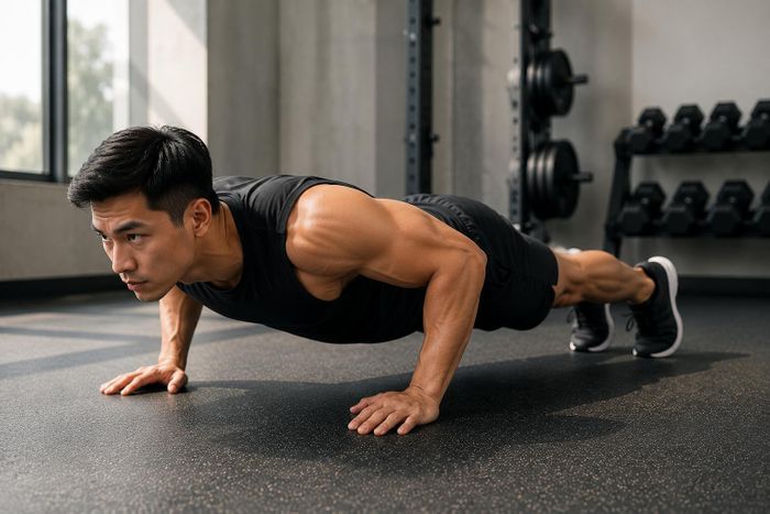Chống đẩy là bài tập kinh điển giúp phát triển sức mạnh phần thân trên và khả năng ổn định cơ thể.