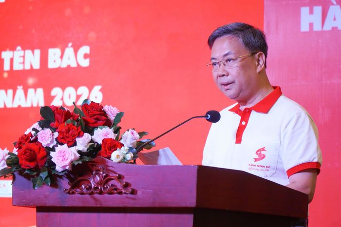  PGS.TS Nguyễn Hà Thanh, Viện trưởng Viện Huyết học - Truyền máu Trung ương, phát biểu tại buổi lễ. Ảnh: Duyên Bùi.