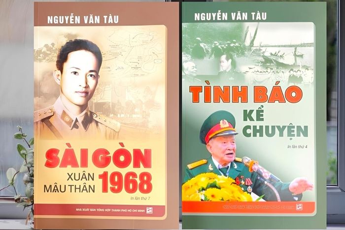  Hai cuốn sách Sài Gòn - Xuân Mậu Thân 1968 và Tình báo kể chuyện của đại tá Nguyễn Văn Tàu. Ảnh: NXB Tổng hợp TP.HCM. 