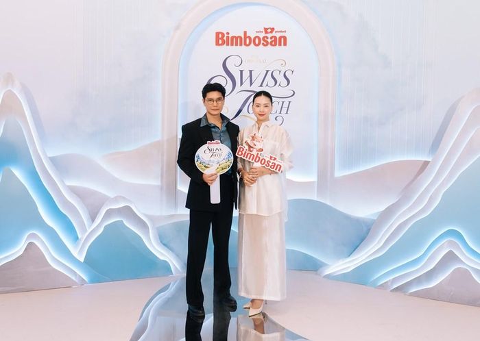 Ngô Thanh Vân và Huy Trần tại sự kiện ra mắt chính thức thương hiệu Bimbosan tại Việt Nam với chủ đề "The Original Swiss Touch"