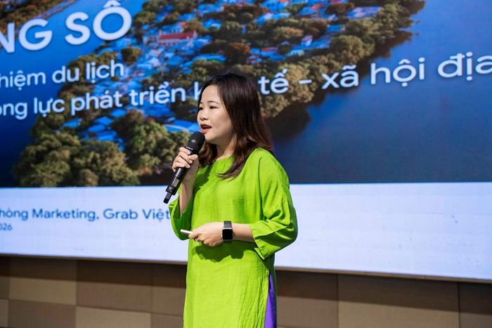 Bà Nguyễn Phương Vi - đại diện Grab Việt Nam chia sẻ về hiệu quả các sáng kiến quảng bá du lịch tại Huế