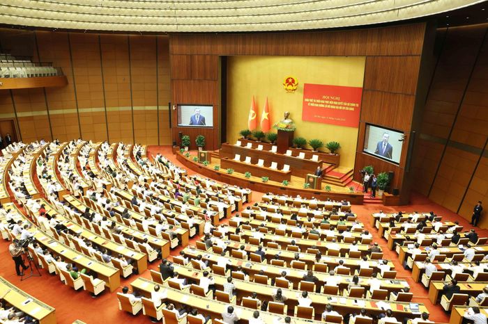 Hội nghị quán triệt, triển khai thực hiện Nghị quyết của Bộ Chính trị về triển khai đường lối đối ngoại Đại hội XIV của Đảng. Ảnh: Phương Hoa - TTXVN