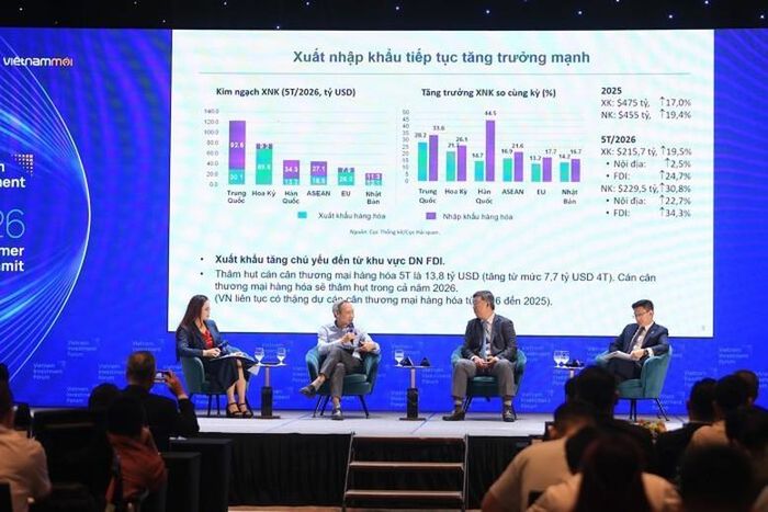 Các chuyên gia, lãnh đạo doanh nghiệp trao đổi tại Vietnam Investment Forum 2026 - Summer Summit - Ảnh: VGP