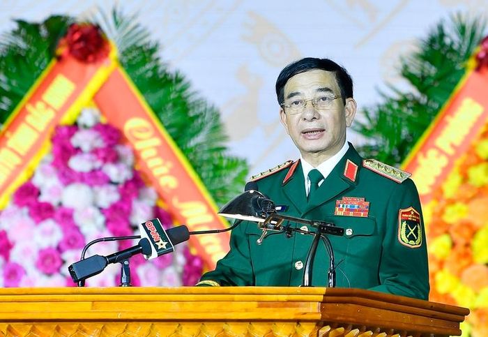 Đại tướng Phan Văn Giang, Phó Thủ tướng Chính phủ, Bộ trưởng Bộ Quốc phòng phát biểu chỉ đạo tại Lễ công bố - Ảnh: VGP/Nhật Bắc