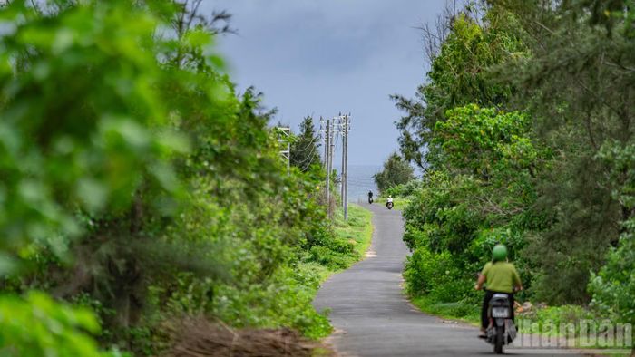 Trên những cung đường xuyên đảo, người dân bắt đầu một ngày mới với công việc của mình.