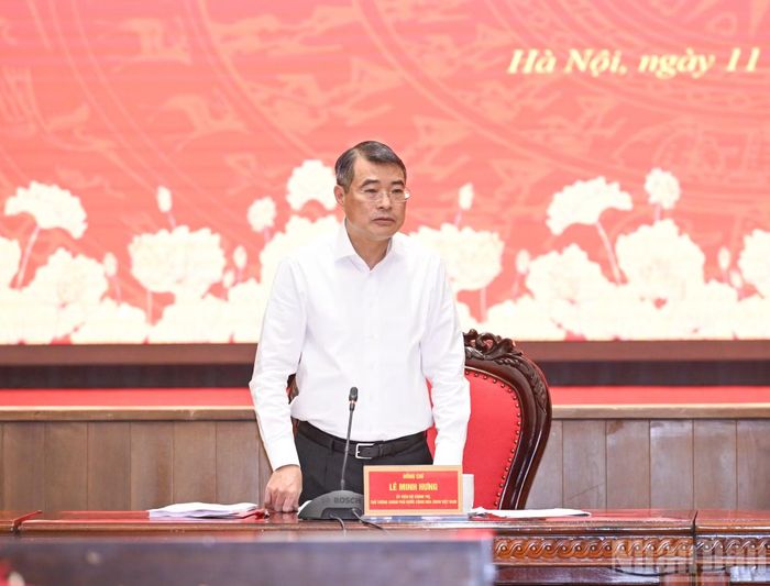 Thủ tướng Lê Minh Hưng phát biểu chỉ đạo tại cuộc làm việc với Ban Thường vụ Thành ủy Hà Nội.