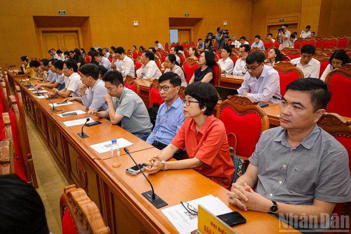 Lãnh đạo các cơ quan thông tấn, báo chí Trung ương dự hội nghị.