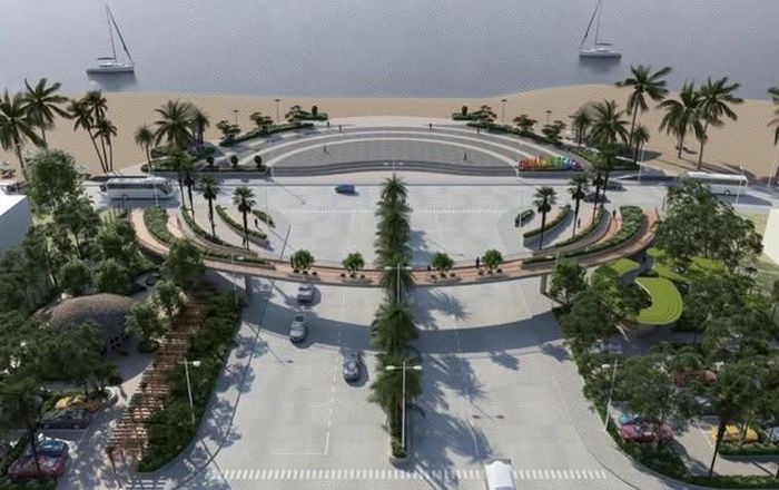 Phối cảnh quảng trường thuộc dự án Hạ tầng kỹ thuật và Công viên văn hóa đa năng biển Thuận An.
