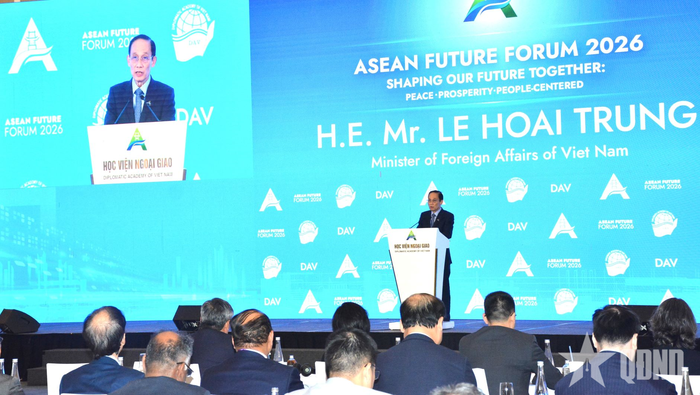 Bộ trưởng Bộ Ngoại giao Lê Hoài Trung phát biểu bế mạc Diễn đàn Tương lai ASEAN lần thứ ba.