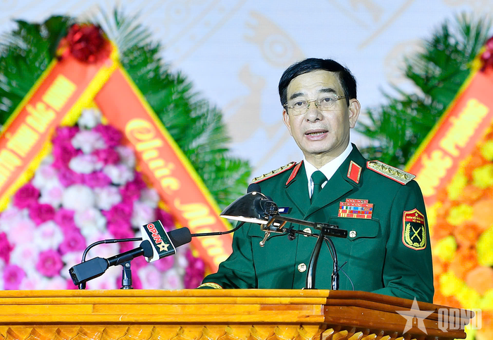 Đại tướng Phan Văn Giang phát biểu chỉ đạo tại buổi lễ.