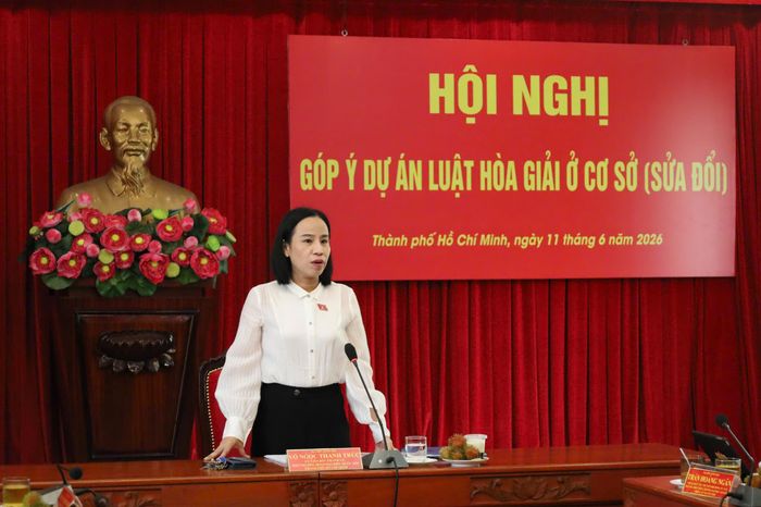  Đồng chí Võ Ngọc Thanh Trúc phát biểu kết luận hội nghị. Ảnh: CẨM NƯƠNG 