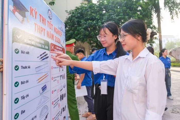 Thí sinh dự thi tại Điểm thi Trường THPT Chuyên Bắc Giang.