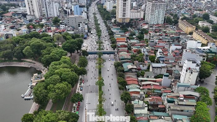 Toàn cảnh khu vực thực hiện dự án bãi đỗ xe tĩnh dọc phía Nam đường Đại Cồ Việt.