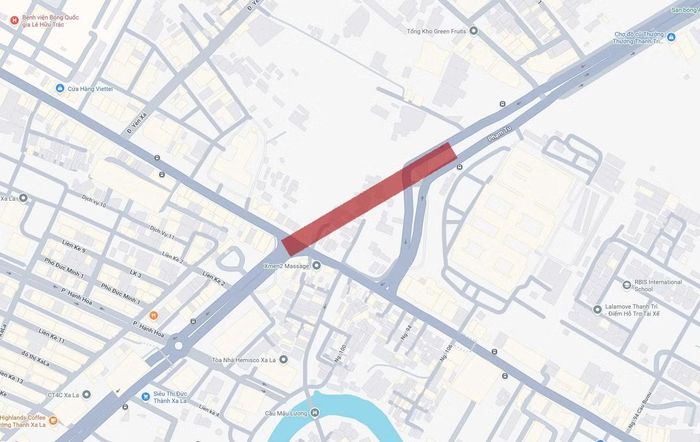 Vị trí dự án trên bản đồ. Ảnh: Google maps.