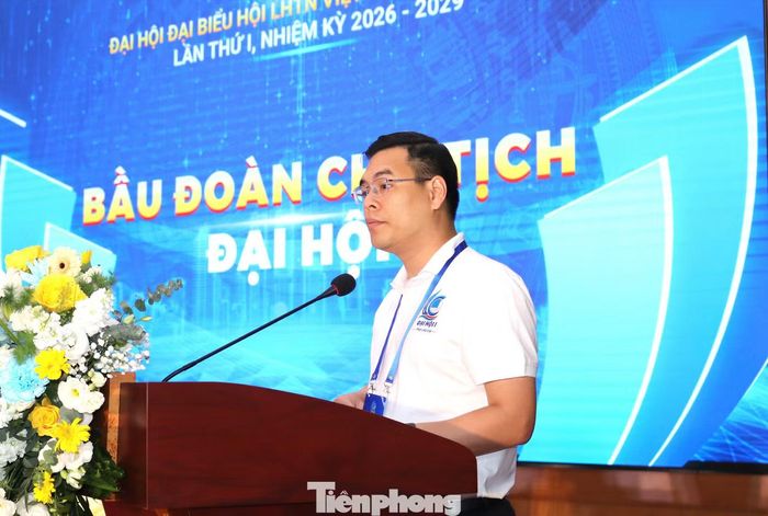 Anh Hà Đức Hải - Bí thư Tỉnh Đoàn Lào Cai phát biểu tại Đại hội.