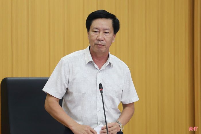 Ông Bùi Huy Cường - Chủ tịch Liên minh HTX tỉnh báo cáo tại hội thảo.